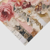 Papier Mousseline Collage with Painted Flowers and Torn Paper (Détail)