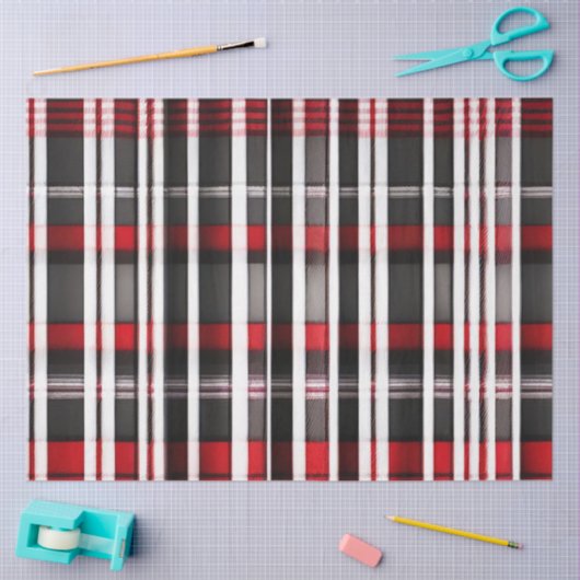 Papier Mousseline Collection Abstraite de plaid rouge (Artisanat)