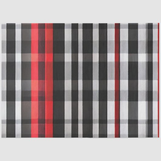 Papier Mousseline Collection Abstraite Red Black Plaid (Recto)