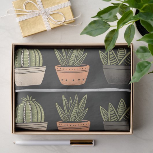 Papier Mousseline Collection Boho Cactus C9 Découpage (Cadeau)