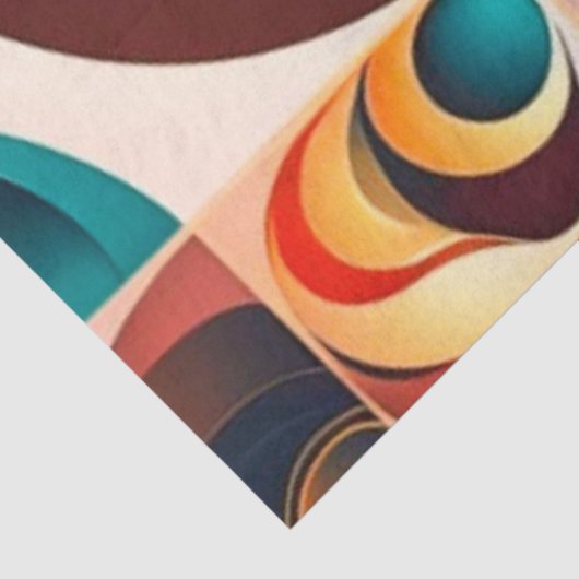 Papier Mousseline Collection Carré moderne rétro Abstraite (Détail)