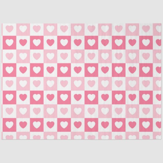 Papier Mousseline Collection d'amour du coeur rose moderne (Recto)