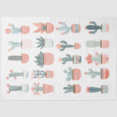 Papier Mousseline Collection de cactus Succulents Pastel D1 Découpag (Recto)