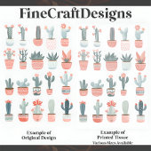 Papier Mousseline Collection de cactus Succulents Pastel D1 Découpag