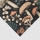 Papier Mousseline Collection de champignons et de fleurs rétro (Détail)