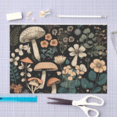 Papier Mousseline Collection de champignons et de fleurs rétro (Artisanat)