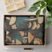 Papier Mousseline Collection de champignons et de fleurs rétro (Cadeau)