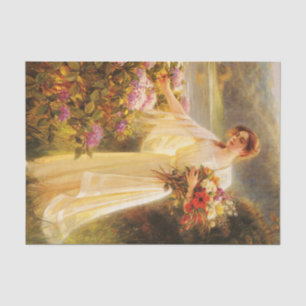Papier Mousseline collection de fleurs, belle dame par Albert Lynch