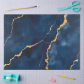 Papier Mousseline Collection de marbre bleu marine tendance (Artisanat)