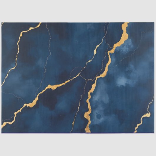 Papier Mousseline Collection de marbre bleu marine tendance (Recto)