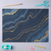 Papier Mousseline Collection de marbre bleu or de la marine moderne (Artisanat)
