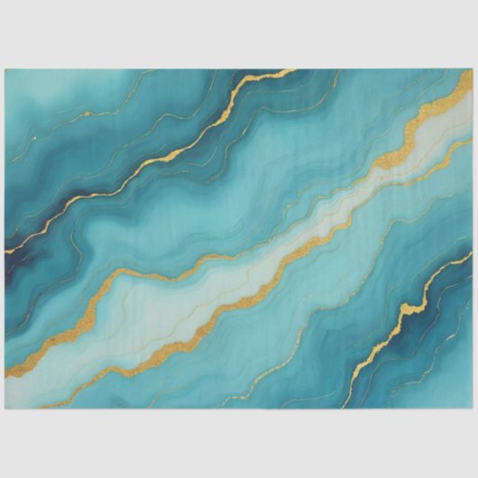 Papier Mousseline Collection de marbre bleu turquoise moderne (Recto)