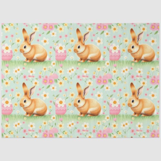 Papier Mousseline Collection de Pâques de lapin de vacances moderne (Recto)