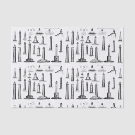 Papier Mousseline Collection de phares vintages (Recto)