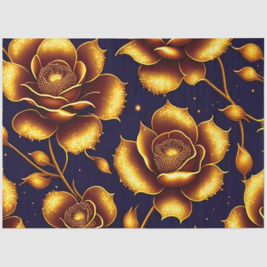 Papier Mousseline Collection de Roses d'or Boho moderne (Recto)