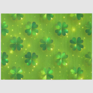 Papier Mousseline Collection de trèfle moderne et verte St Patrick's