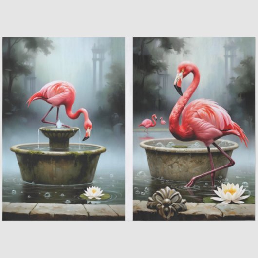 Papier Mousseline Collection Decoupage Flamingo (Recto)