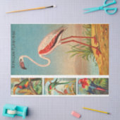 Papier Mousseline Collection d'oiseaux Flamant rose 2c Découpage Vin (Artisanat)