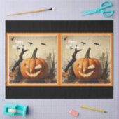 Papier Mousseline Collection Halloween Citrouille éffrayant (Artisanat)