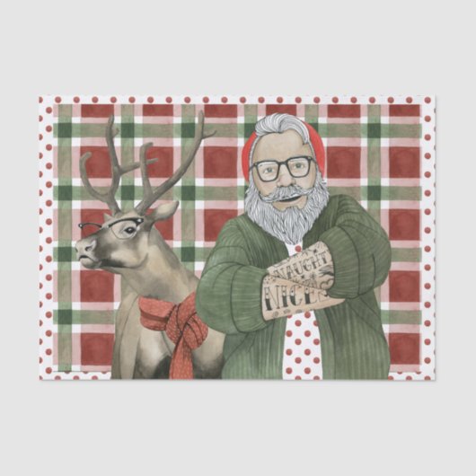 Papier Mousseline Collection Hipster Père Noël (Recto)