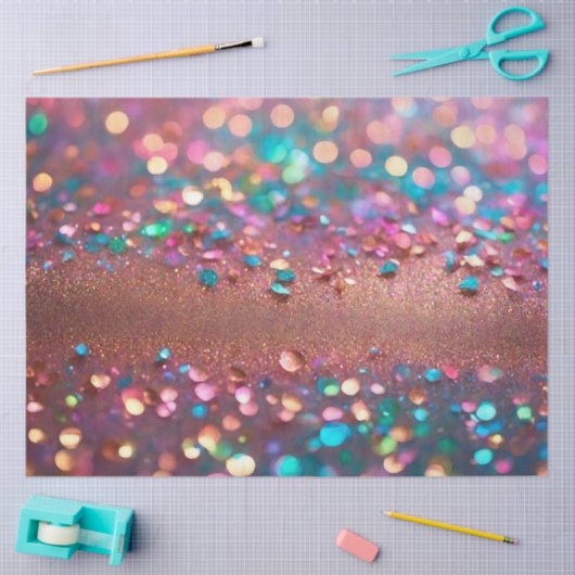 Papier Mousseline Collection Holographique Opale parties scintillant (Artisanat)