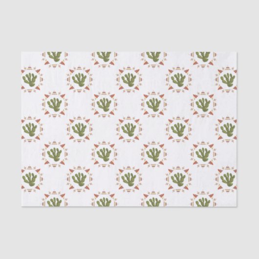 Papier Mousseline Collection Llamarama | Cercle de cactus (Recto)