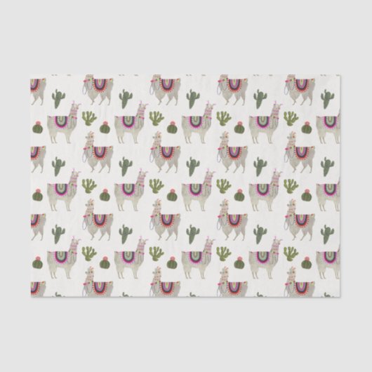 Papier Mousseline Collection Llamarama | Cute Llamas (Recto)