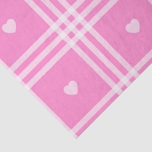 Papier Mousseline Collection moderne Plaid Pink Heart (Détail)