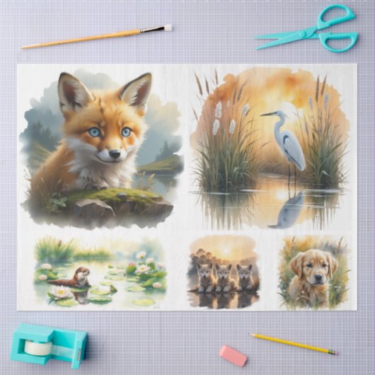 Papier Mousseline Collection Peinte Gone Wild (Artisanat)