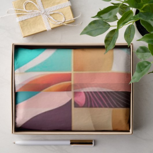 Papier Mousseline Collection populaire Abstraite rétro carré (Cadeau)