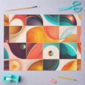 Papier Mousseline Collection populaire Abstraite rétro carré (Artisanat)