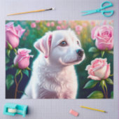 Papier Mousseline Collection rose Et Belle Chienne (Artisanat)