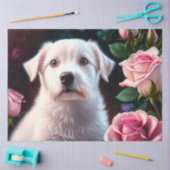 Papier Mousseline Collection rose Et Petits Chiens (Artisanat)