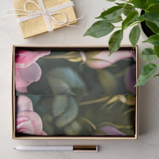 Papier Mousseline Collection roses Et Petits Chiens (Cadeau)