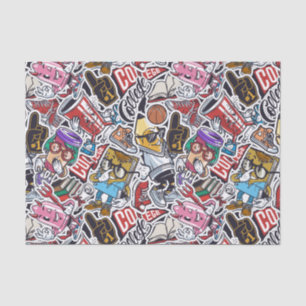 Papier Mousseline College Dynamic Art Urban Graffiti motif