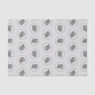 Papier Mousseline Collie à poils Beardie Black Dessin mignon Chien A