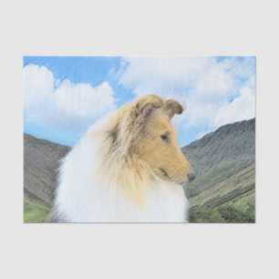 Papier Mousseline Collie en Montagne (Rough) Peinture - Chien Art