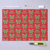 Papier Mousseline Collie Rough Chien de Noël & Bow Red (Artisanat)