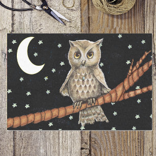 Papier Mousseline Collier de hibou Brown vintage Crescent Lune Étoil