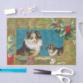Papier Mousseline Collies de Noël encadrées avec Holly et Berries (Artisanat)