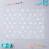 Papier Mousseline colombe blanche sur bleu (Artisanat)