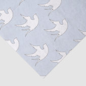 Papier Mousseline colombe blanche sur bleu (Détail)