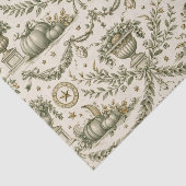 Papier Mousseline Colonial Vert Sauge Or Moisson (Détail)