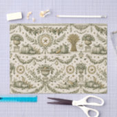 Papier Mousseline Colonial Vert Sauge Or Moisson (Artisanat)