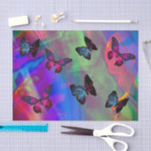 Papier Mousseline Coloré Abstrait et papillons (Artisanat)