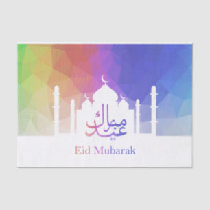 Papier Mousseline Coloré arc-en-ciel polygonal Aïd Moubarak mosquée