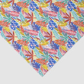Papier Mousseline Coloré été Tropical Jungle Feuilles (Détail)