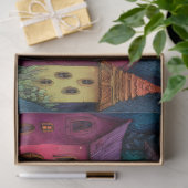 PAPIER MOUSSELINE COLORÉ FAIRY VILLAGE DÉCOUPAGE TISSUE PAPIER (Cadeau)