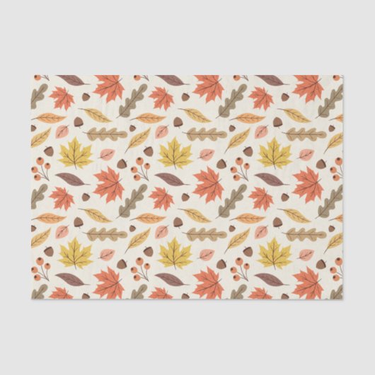 Papier Mousseline Coloré Feuille d'automne Motif (Recto)