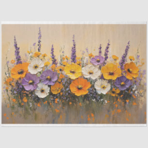 Papier Mousseline Coloré Fleur sauvage Bold Art Découpage